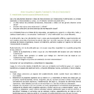 Artes Visuales 2 medio-Unidad 3-OA3;5-Actividad 2 Artes Visuales 2 medio-Unidad 3-OA3;5-Actividad 2
