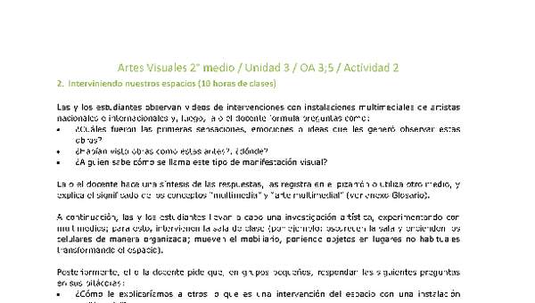Artes Visuales 2 medio-Unidad 3-OA3;5-Actividad 2 Artes Visuales 2 medio-Unidad 3-OA3;5-Actividad 2