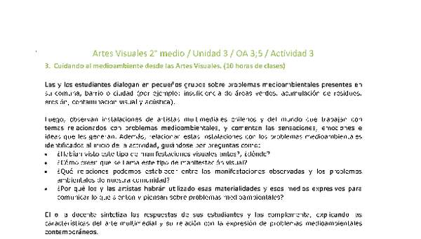 Artes Visuales 2 medio-Unidad 3-OA3;5-Actividad 3 Artes Visuales 2 medio-Unidad 3-OA3;5-Actividad 3