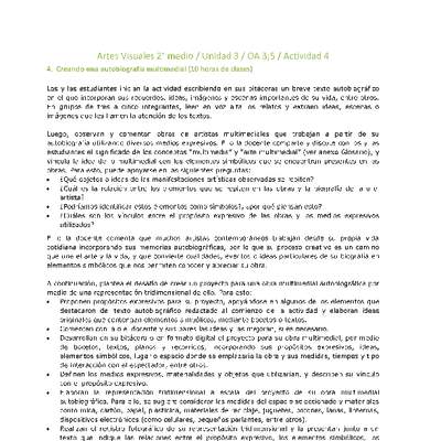 Artes Visuales 2 medio-Unidad 3-OA3;5-Actividad 4 Artes Visuales 2 medio-Unidad 3-OA3;5-Actividad 4