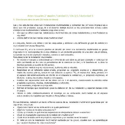 Artes Visuales 2 medio-Unidad 3-OA3;5-Actividad 5 Artes Visuales 2 medio-Unidad 3-OA3;5-Actividad 5