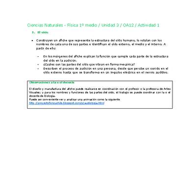 Ciencias Naturales 1 medio-Unidad 3-OA12-Actividad 1 Ciencias Naturales 1 medio-Unidad 3-OA12-Actividad 1