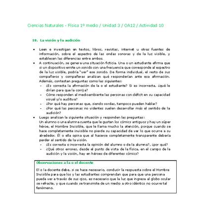 Ciencias Naturales 1 medio-Unidad 3-OA12-Actividad 10 Ciencias Naturales 1 medio-Unidad 3-OA12-Actividad 10