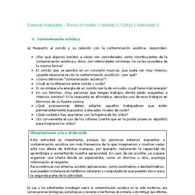 Ciencias Naturales 1 medio-Unidad 3-OA12-Actividad 3 Ciencias Naturales 1 medio-Unidad 3-OA12-Actividad 3