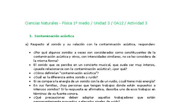Ciencias Naturales 1 medio-Unidad 3-OA12-Actividad 3 Ciencias Naturales 1 medio-Unidad 3-OA12-Actividad 3