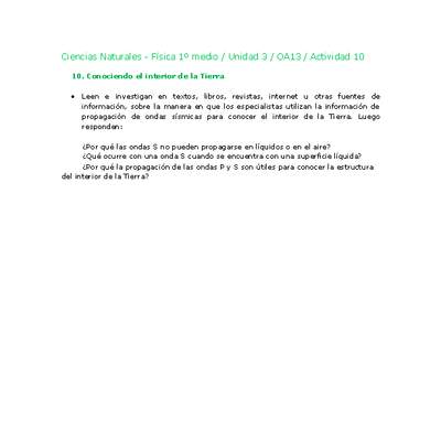 Ciencias Naturales 1 medio-Unidad 3-OA13-Actividad 10 Ciencias Naturales 1 medio-Unidad 3-OA13-Actividad 10