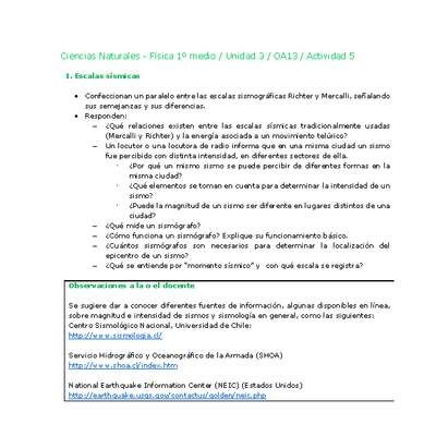 Ciencias Naturales 1 medio-Unidad 3-OA13-Actividad 5 Ciencias Naturales 1 medio-Unidad 3-OA13-Actividad 5