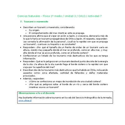 Ciencias Naturales 1 medio-Unidad 3-OA13-Actividad 7 Ciencias Naturales 1 medio-Unidad 3-OA13-Actividad 7