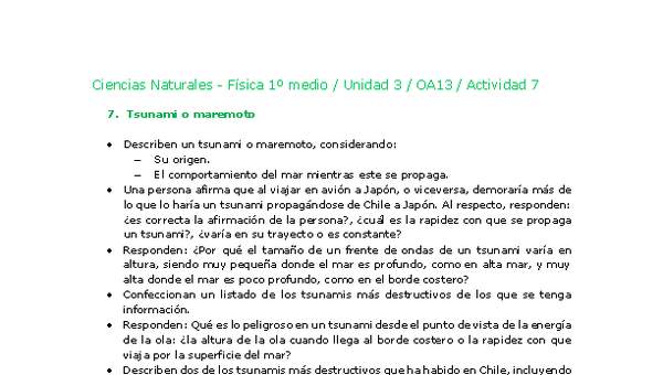 Ciencias Naturales 1 medio-Unidad 3-OA13-Actividad 7 Ciencias Naturales 1 medio-Unidad 3-OA13-Actividad 7