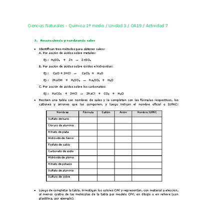 Ciencias Naturales 1 medio-Unidad 3-OA19-Actividad 7 Ciencias Naturales 1 medio-Unidad 3-OA19-Actividad 7