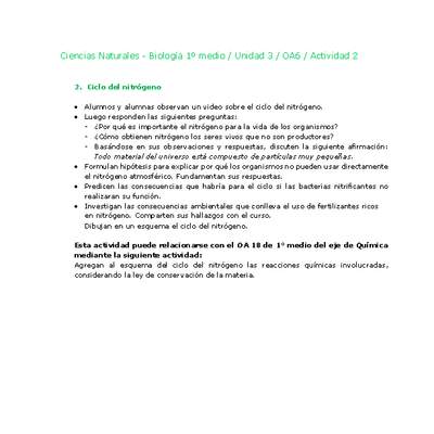 Ciencias Naturales 1 medio-Unidad 3-OA6-Actividad 2 Ciencias Naturales 1 medio-Unidad 3-OA6-Actividad 2
