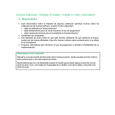 Ciencias Naturales 1 medio-Unidad 3-OA6-Actividad 6 Ciencias Naturales 1 medio-Unidad 3-OA6-Actividad 6
