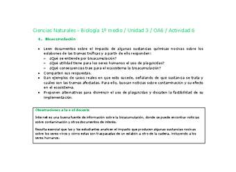 Ciencias Naturales 1 medio-Unidad 3-OA6-Actividad 6 Ciencias Naturales 1 medio-Unidad 3-OA6-Actividad 6