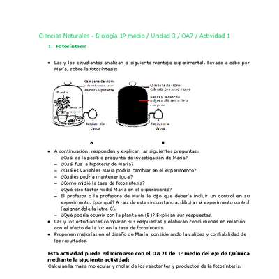 Ciencias Naturales 1 medio-Unidad 3-OA7-Actividad 1 Ciencias Naturales 1 medio-Unidad 3-OA7-Actividad 1