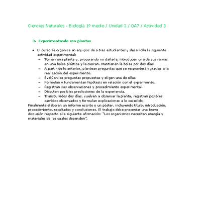 Ciencias Naturales 1 medio-Unidad 3-OA7-Actividad 3 Ciencias Naturales 1 medio-Unidad 3-OA7-Actividad 3