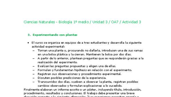 Ciencias Naturales 1 medio-Unidad 3-OA7-Actividad 3 Ciencias Naturales 1 medio-Unidad 3-OA7-Actividad 3
