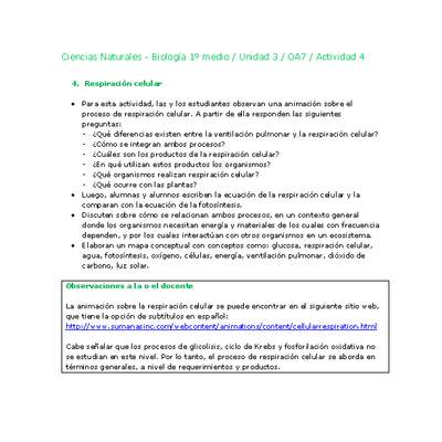 Ciencias Naturales 1 medio-Unidad 3-OA7-Actividad 4 Ciencias Naturales 1 medio-Unidad 3-OA7-Actividad 4