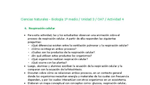 Ciencias Naturales 1 medio-Unidad 3-OA7-Actividad 4 Ciencias Naturales 1 medio-Unidad 3-OA7-Actividad 4