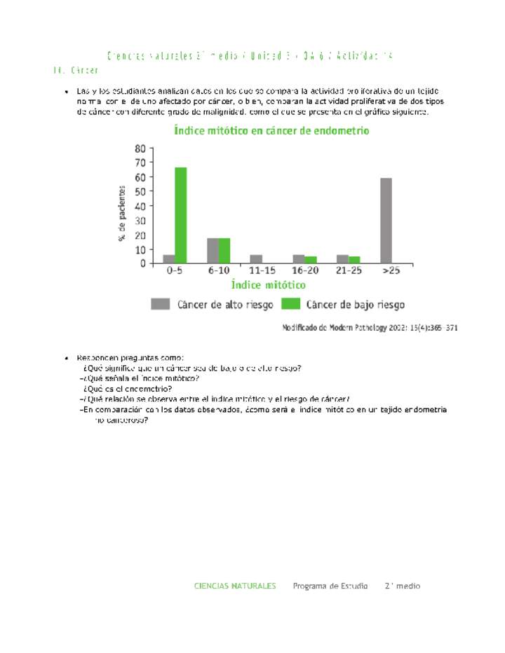 Ciencias Naturales 2 medio-Unidad 3-OA6-Actividad 14 Ciencias Naturales 2 medio-Unidad 3-OA6-Actividad 14