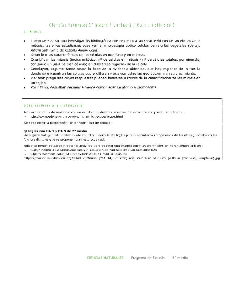 Ciencias Naturales 2 medio-Unidad 3-OA6-Actividad 3 Ciencias Naturales 2 medio-Unidad 3-OA6-Actividad 3