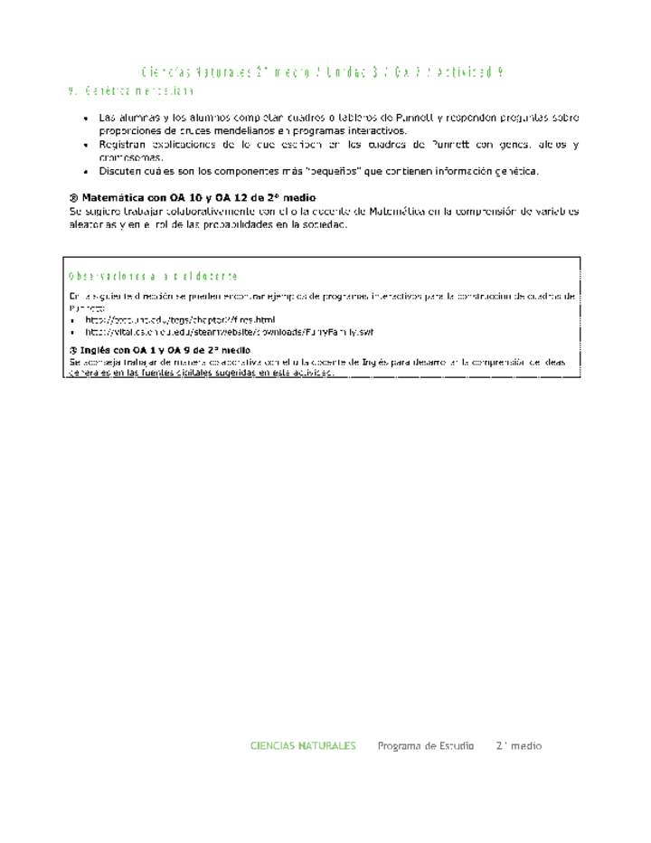 Ciencias Naturales 2 medio-Unidad 3-OA7-Actividad 9 Ciencias Naturales 2 medio-Unidad 3-OA7-Actividad 9