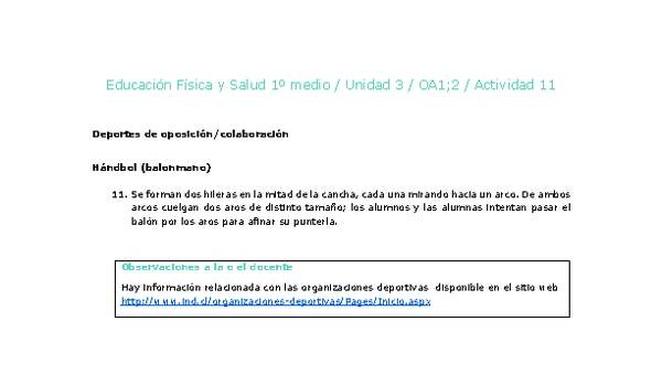 Educación Física 1 medio-Unidad 3-OA1;2-Actividad 11 Educación Física 1 medio-Unidad 3-OA1;2-Actividad 11