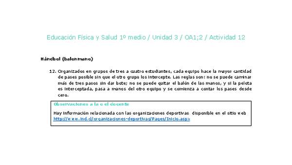 Educación Física 1 medio-Unidad 3-OA1;2-Actividad 12 Educación Física 1 medio-Unidad 3-OA1;2-Actividad 12