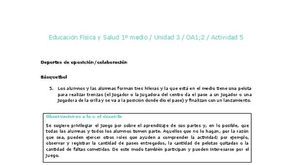 Educación Física 1 medio-Unidad 3-OA1;2-Actividad 5 Educación Física 1 medio-Unidad 3-OA1;2-Actividad 5