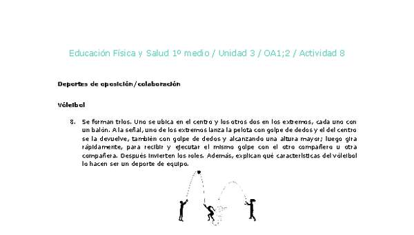 Educación Física 1 medio-Unidad 3-OA1;2-Actividad 8 Educación Física 1 medio-Unidad 3-OA1;2-Actividad 8
