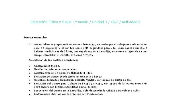 Educación Física 1 medio-Unidad 3-OA3-Actividad 2 Educación Física 1 medio-Unidad 3-OA3-Actividad 2