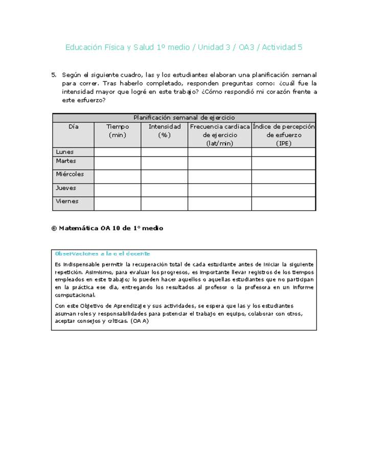 Educación Física 1 medio-Unidad 3-OA3-Actividad 5 Educación Física 1 medio-Unidad 3-OA3-Actividad 5