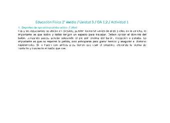 Educación Física 2 medio-Unidad 3-OA1;2-Actividad 1 Educación Física 2 medio-Unidad 3-OA1;2-Actividad 1