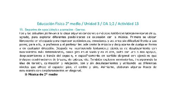 Educación Física 2 medio-Unidad 3-OA1;2-Actividad 13 Educación Física 2 medio-Unidad 3-OA1;2-Actividad 13