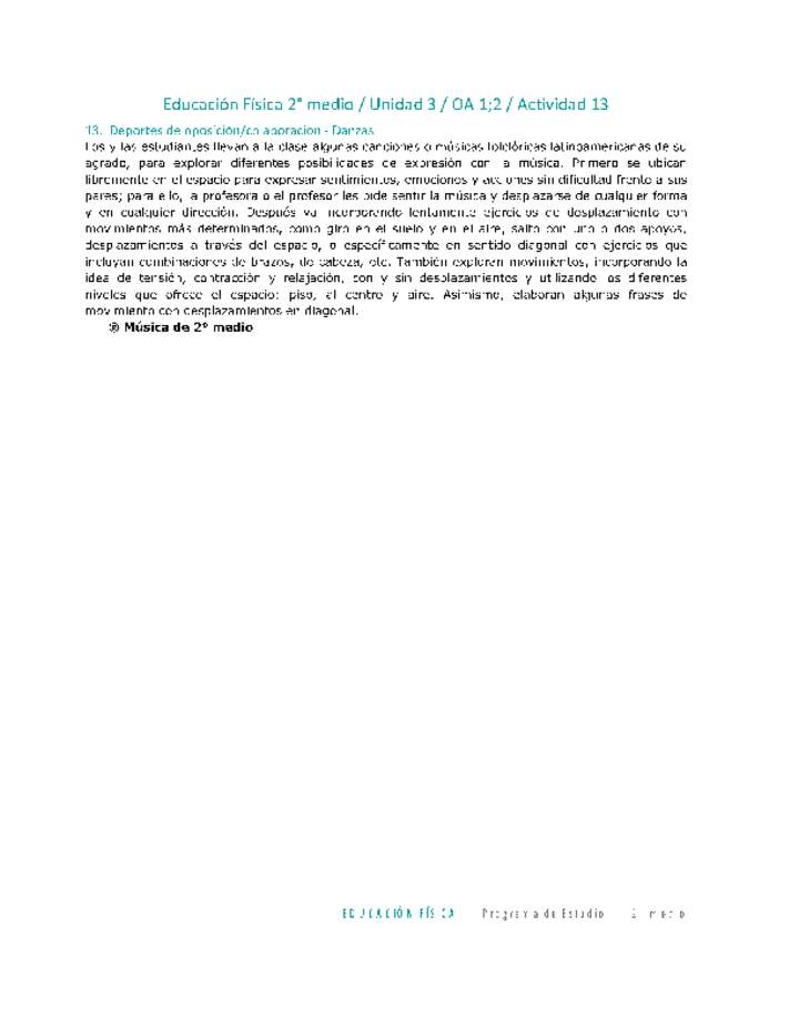 Educación Física 2 medio-Unidad 3-OA1;2-Actividad 13 Educación Física 2 medio-Unidad 3-OA1;2-Actividad 13