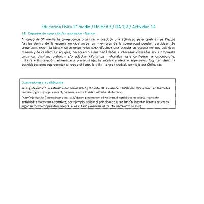 Educación Física 2 medio-Unidad 3-OA1;2-Actividad 14 Educación Física 2 medio-Unidad 3-OA1;2-Actividad 14