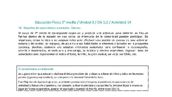 Educación Física 2 medio-Unidad 3-OA1;2-Actividad 14 Educación Física 2 medio-Unidad 3-OA1;2-Actividad 14