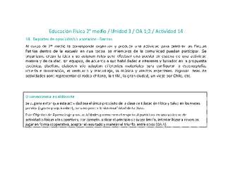 Educación Física 2 medio-Unidad 3-OA1;2-Actividad 14 Educación Física 2 medio-Unidad 3-OA1;2-Actividad 14