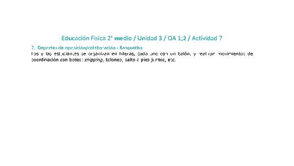 Educación Física 2 medio-Unidad 3-OA1;2-Actividad 7 Educación Física 2 medio-Unidad 3-OA1;2-Actividad 7