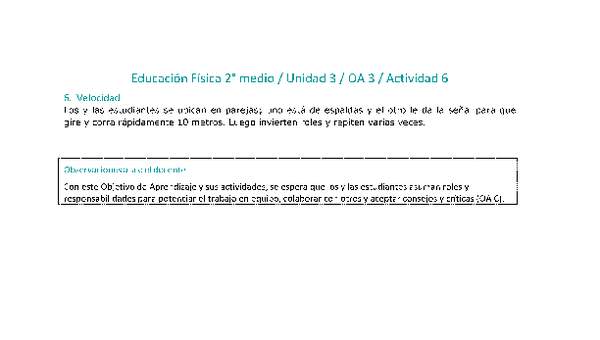 Educación Física 2 medio-Unidad 3-OA3-Actividad 6 Educación Física 2 medio-Unidad 3-OA3-Actividad 6