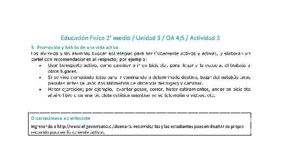 Educación Física 2 medio-Unidad 3-OA4;5-Actividad 3 Educación Física 2 medio-Unidad 3-OA4;5-Actividad 3