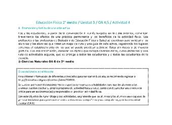 Educación Física 2 medio-Unidad 3-OA4;5-Actividad 4 Educación Física 2 medio-Unidad 3-OA4;5-Actividad 4