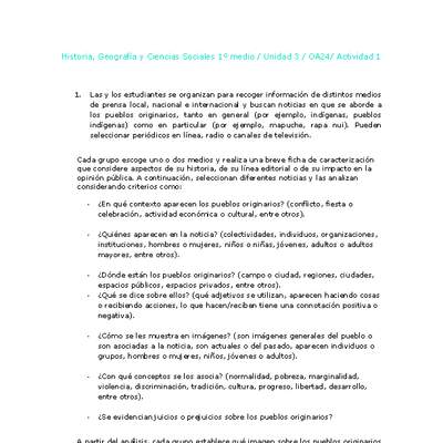 Historia 1 medio-Unidad 3-OA24-Actividad 1 Historia 1 medio-Unidad 3-OA24-Actividad 1