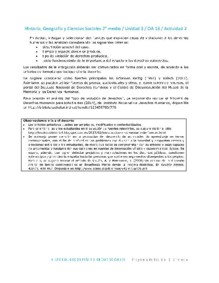 Historia 2 medio-Unidad 3-OA16-Actividad 2 Historia 2 medio-Unidad 3-OA16-Actividad 2