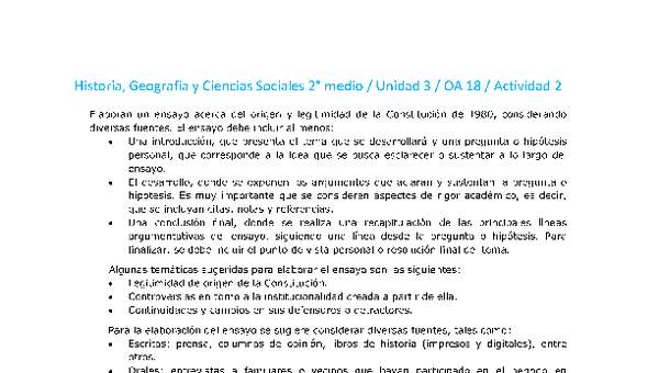Historia 2 medio-Unidad 3-OA18-Actividad 2 Historia 2 medio-Unidad 3-OA18-Actividad 2