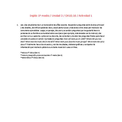 Inglés 1 medio-Unidad 3-OA10;16-Actividad 1 Inglés 1 medio-Unidad 3-OA10;16-Actividad 1