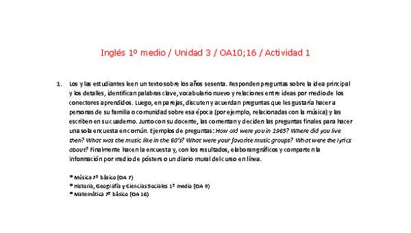 Inglés 1 medio-Unidad 3-OA10;16-Actividad 1 Inglés 1 medio-Unidad 3-OA10;16-Actividad 1