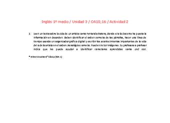 Inglés 1 medio-Unidad 3-OA10;16-Actividad 2 Inglés 1 medio-Unidad 3-OA10;16-Actividad 2