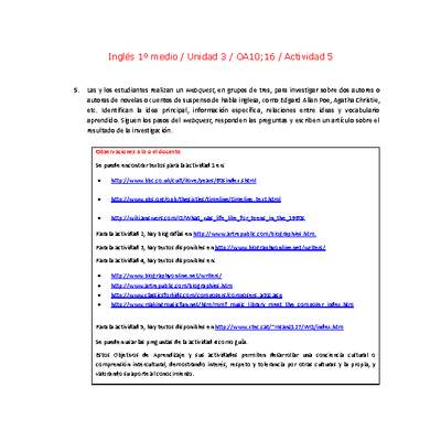 Inglés 1 medio-Unidad 3-OA10;16-Actividad 5 Inglés 1 medio-Unidad 3-OA10;16-Actividad 5