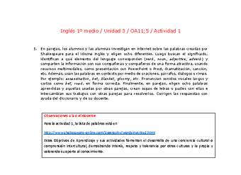 Inglés 1 medio-Unidad 3-OA11;5-Actividad 1 Inglés 1 medio-Unidad 3-OA11;5-Actividad 1