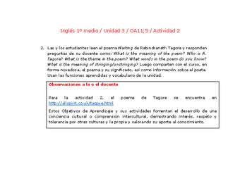 Inglés 1 medio-Unidad 3-OA11;5-Actividad 2 Inglés 1 medio-Unidad 3-OA11;5-Actividad 2